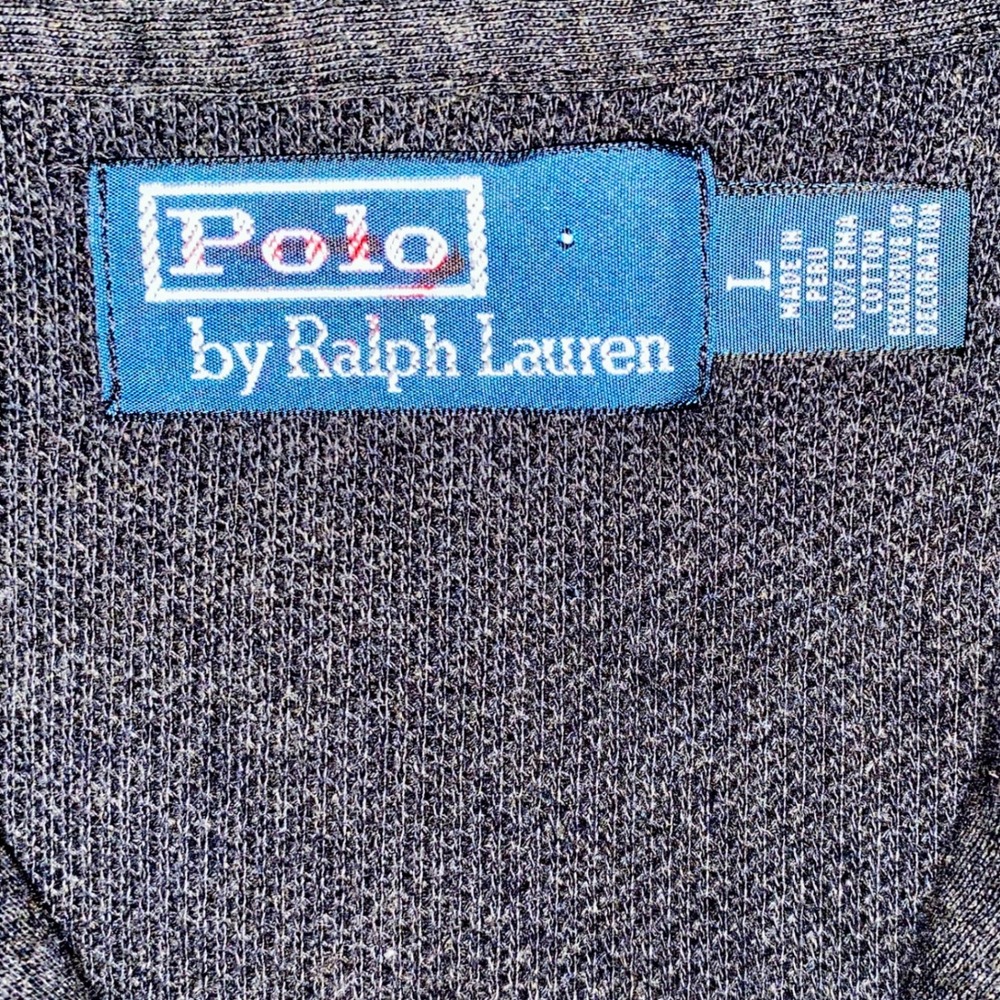 Polo Ralph Lauren Men's Gray Pima Cotton Quarter Zip Sweater Sz L Elbow Patches - Picture 3 of 15